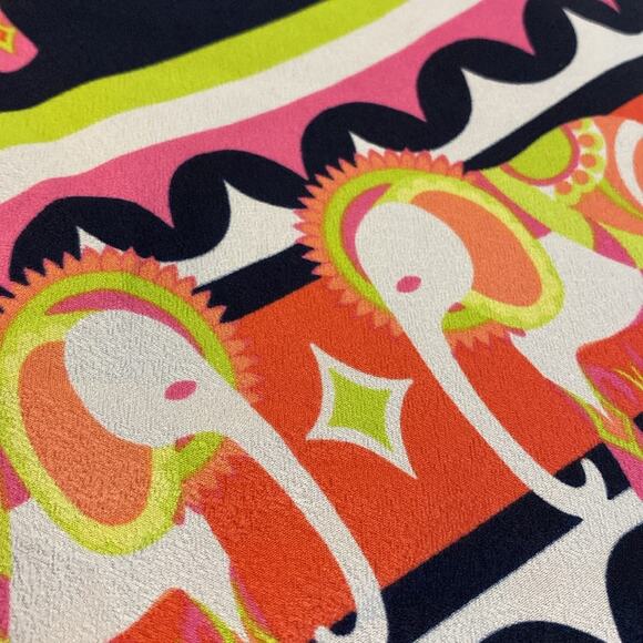 Crown & Ivy Asian Elephant Ruffle Neck Knee Length Shift Dress Size 12 - Picture 9 of 9